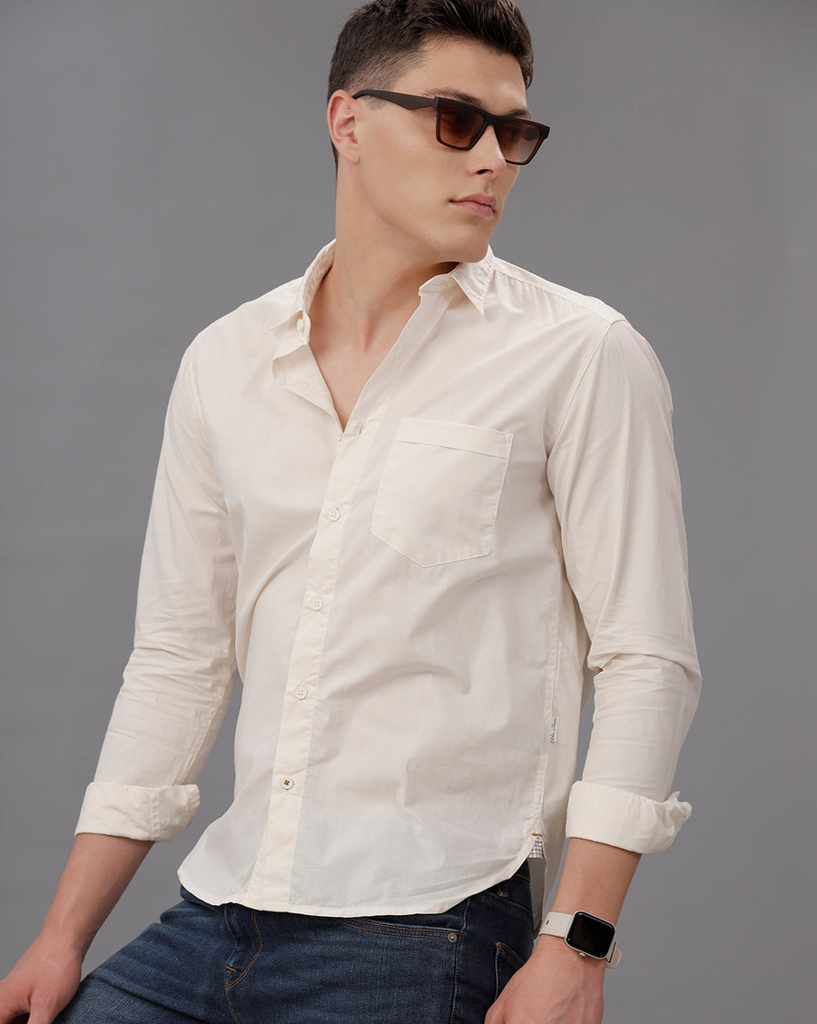 OFF WHITE REGULAR FIT COTTON SHIRT