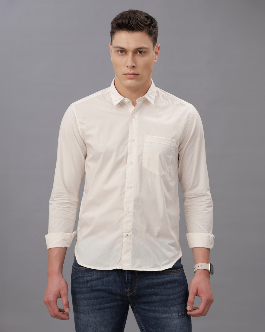OFF WHITE REGULAR FIT COTTON SHIRT
