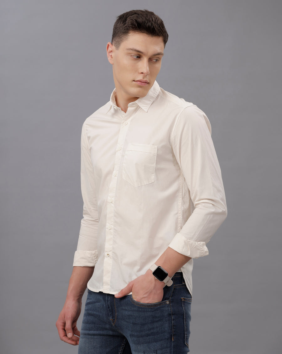 OFF WHITE REGULAR FIT COTTON SHIRT