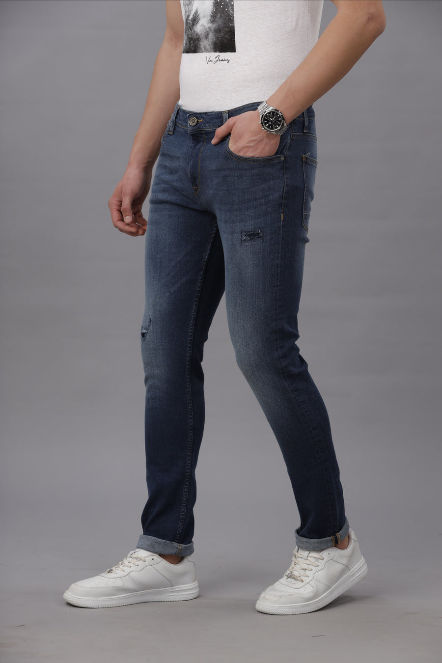 INDIGO TRACK SKINNY FIT JEANS