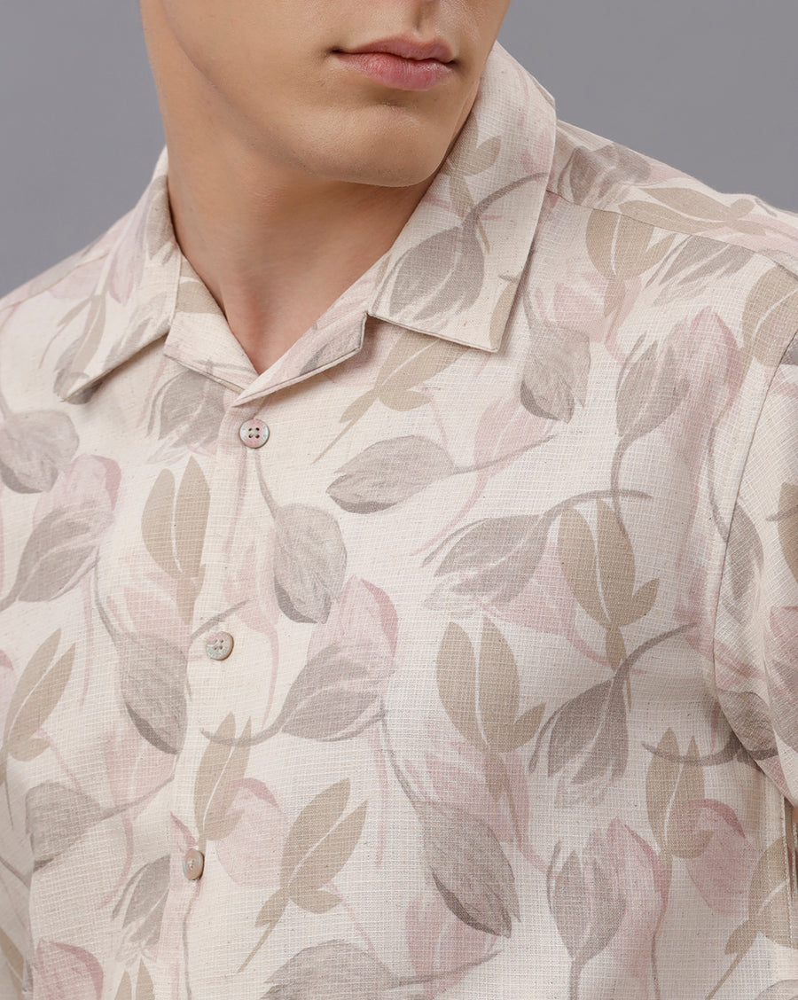 ECRU REGULAR FIT POLYESTER SHIRT