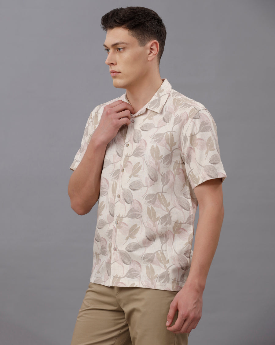 ECRU REGULAR FIT POLYESTER SHIRT