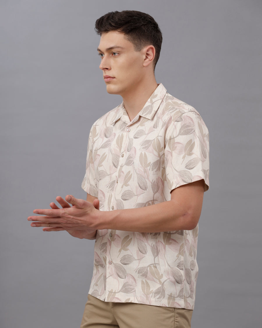 ECRU REGULAR FIT POLYESTER SHIRT