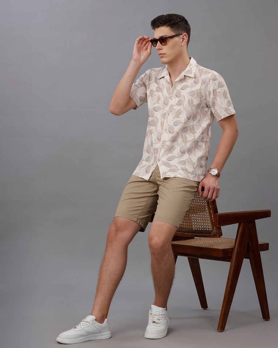 ECRU REGULAR FIT POLYESTER SHIRT