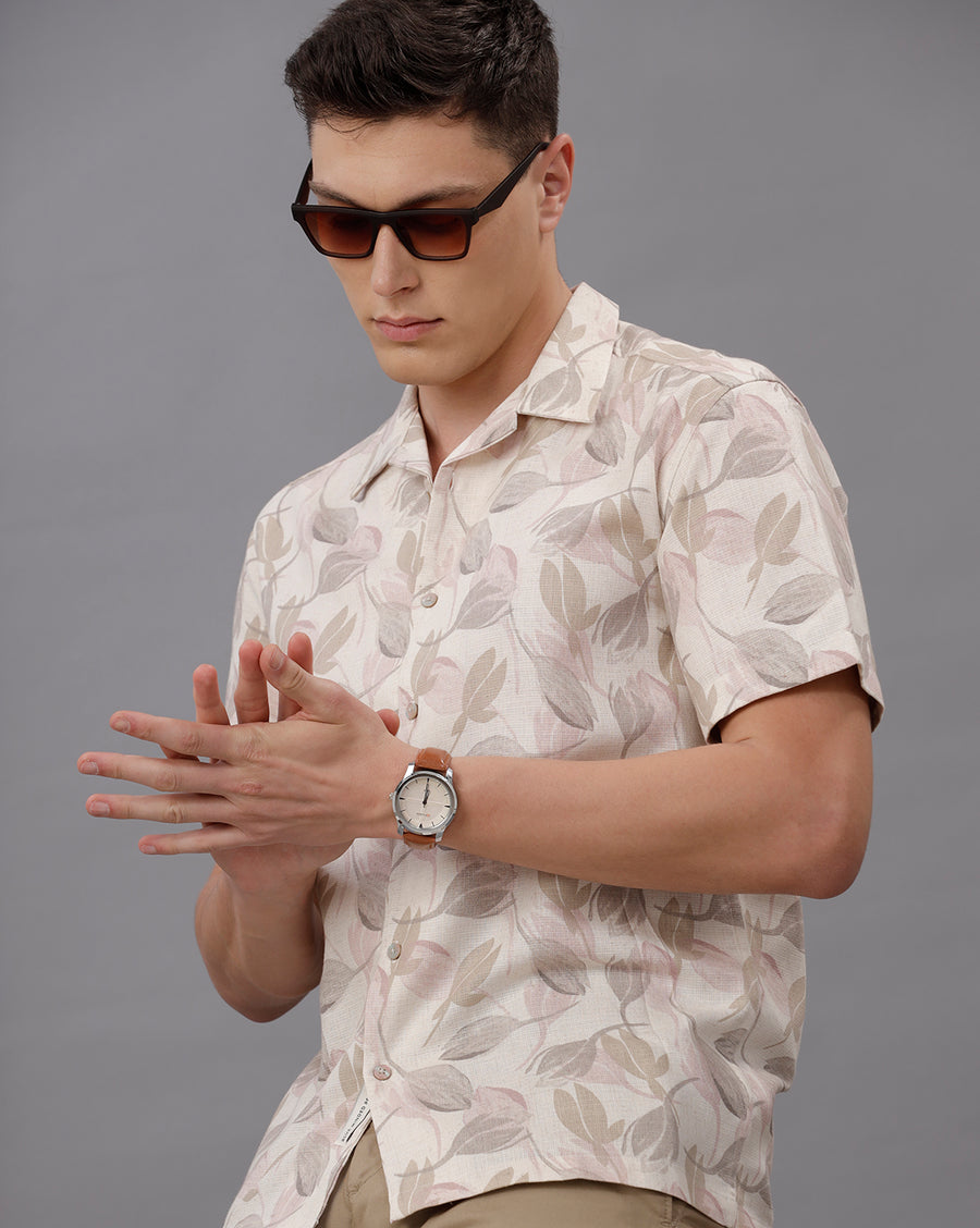 ECRU REGULAR FIT POLYESTER SHIRT