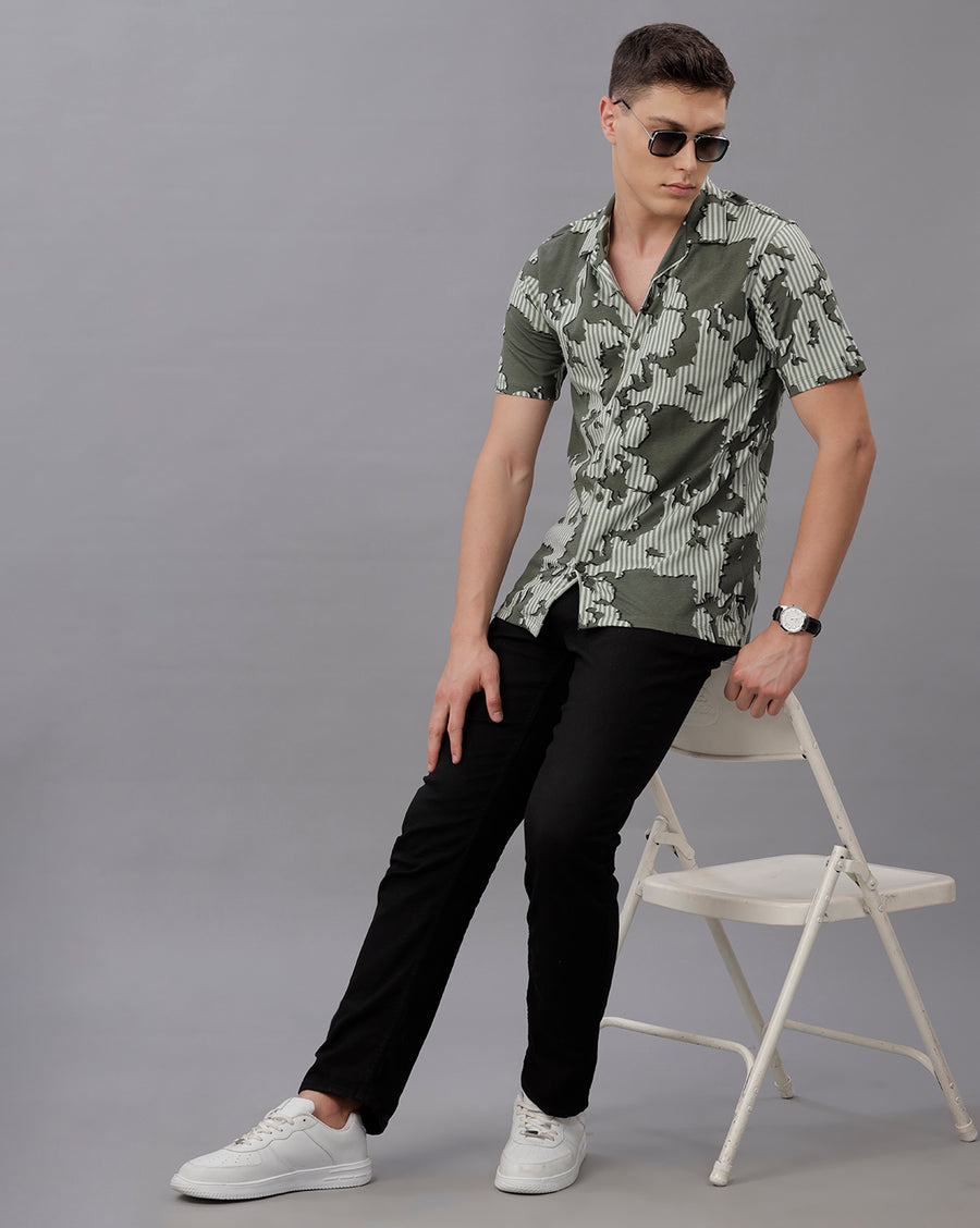 SEA FOAM BOXY FIT COTTON SHIRT