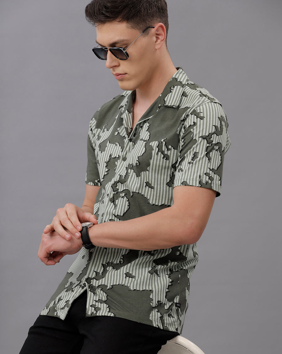 SEA FOAM BOXY FIT COTTON SHIRT