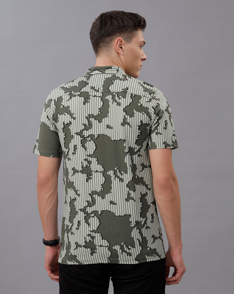 SEA FOAM BOXY FIT COTTON SHIRT