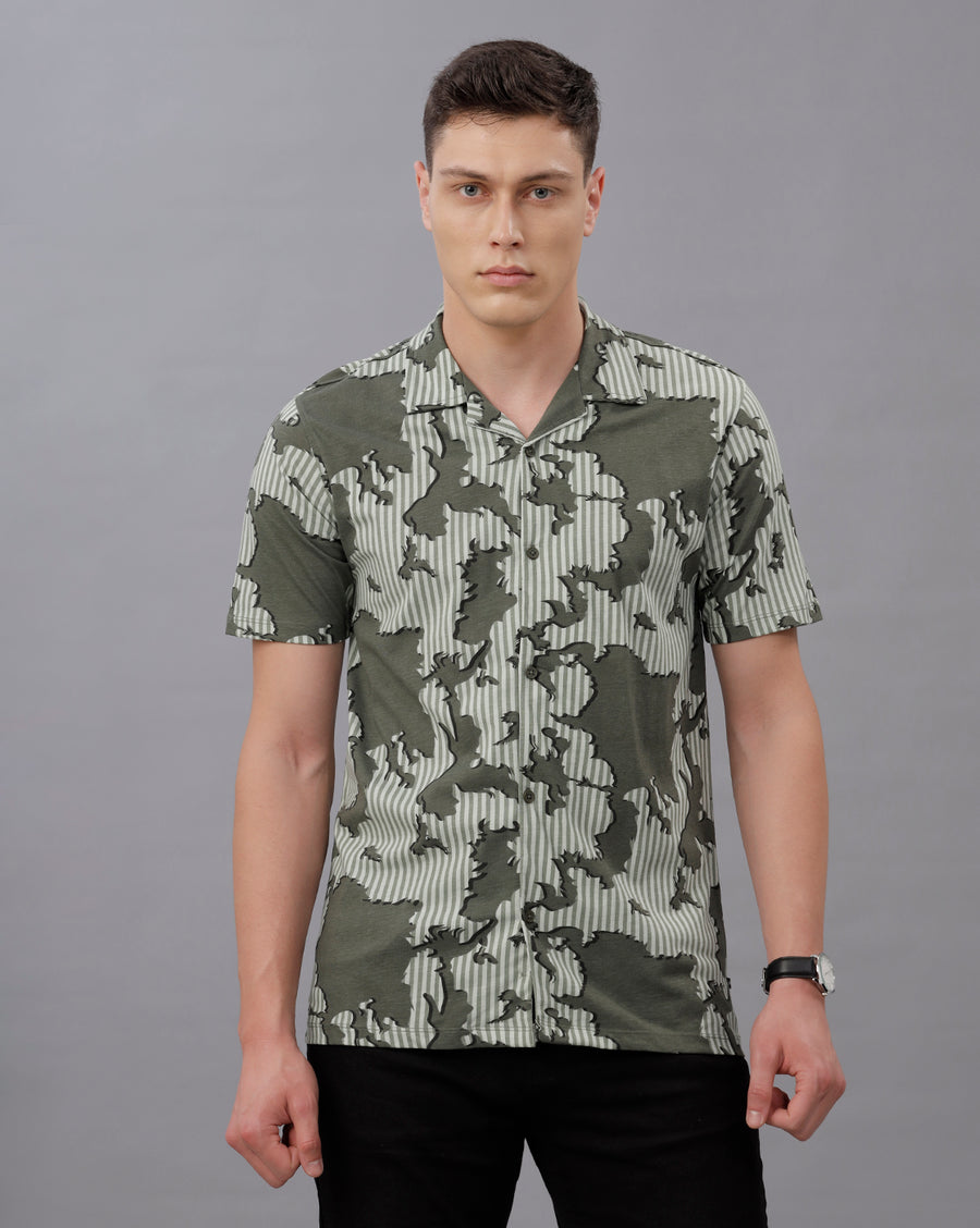 SEA FOAM BOXY FIT COTTON SHIRT