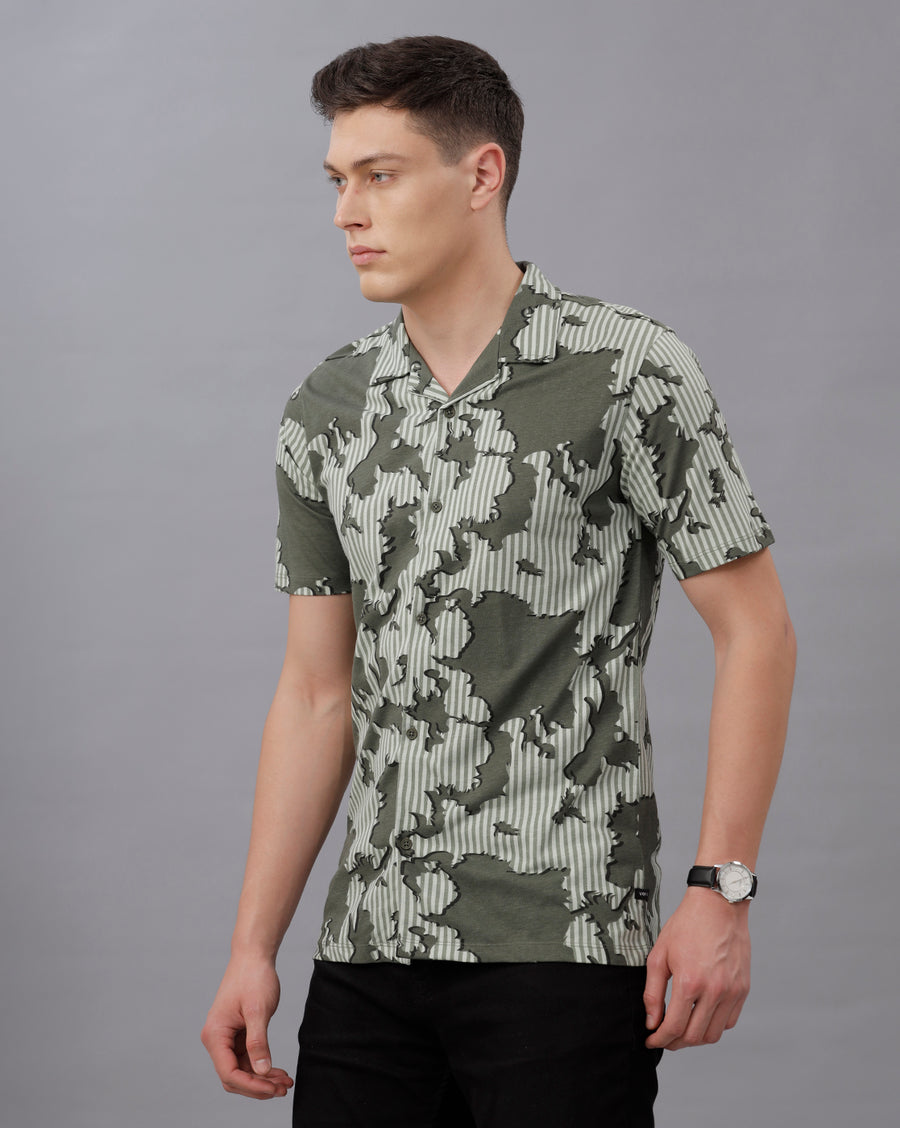 SEA FOAM BOXY FIT COTTON SHIRT