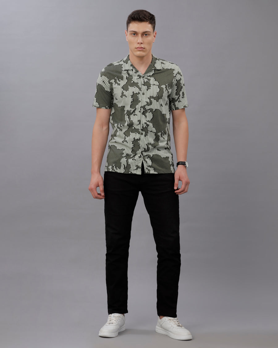 SEA FOAM BOXY FIT COTTON SHIRT