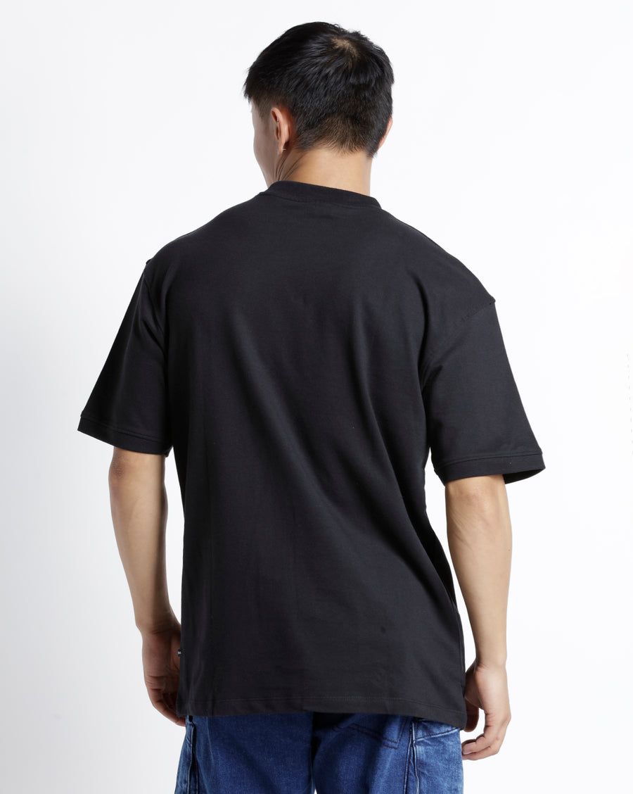 JET BLACK BOXY FIT COTTON T-SHIRT