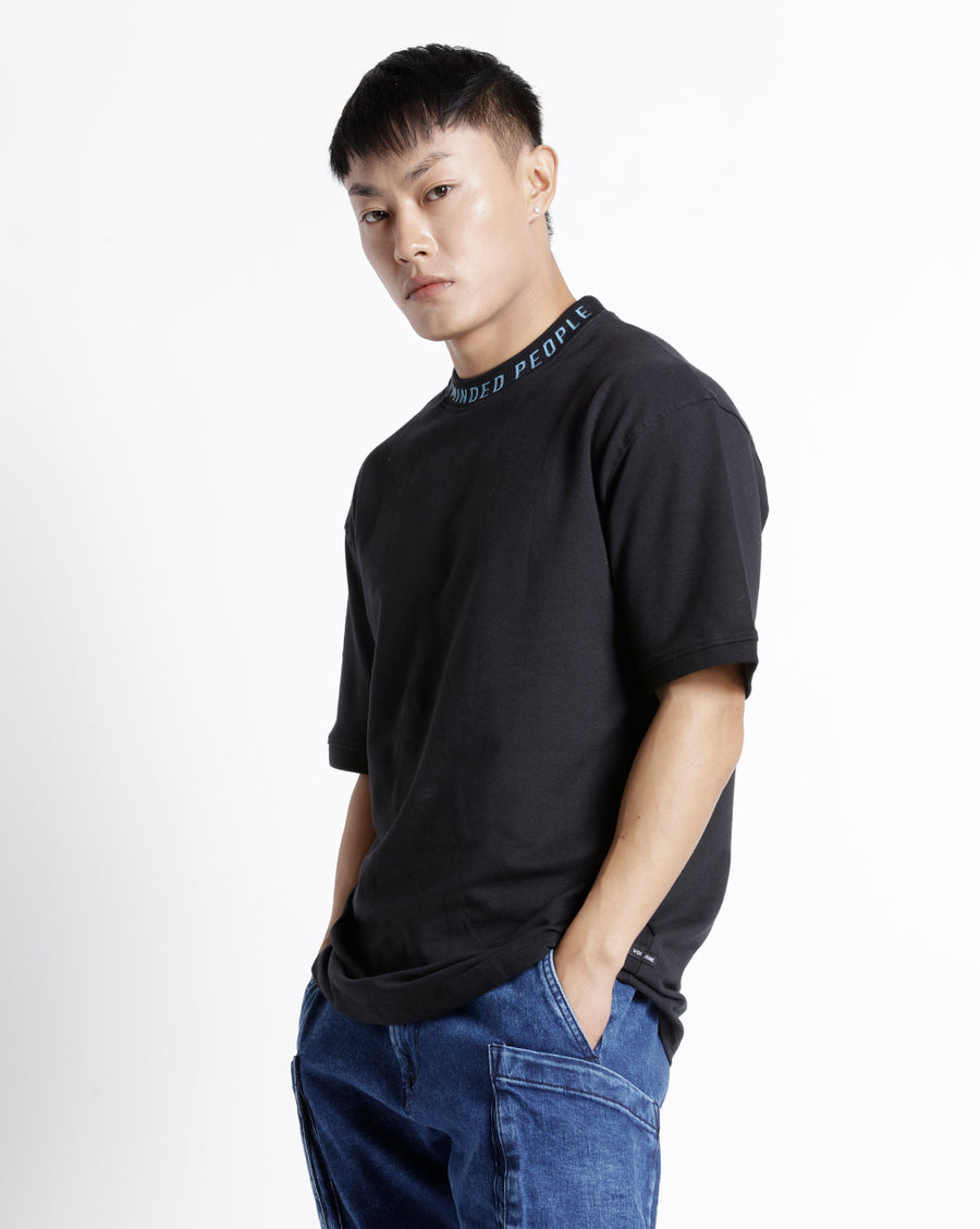 JET BLACK BOXY FIT COTTON T-SHIRT