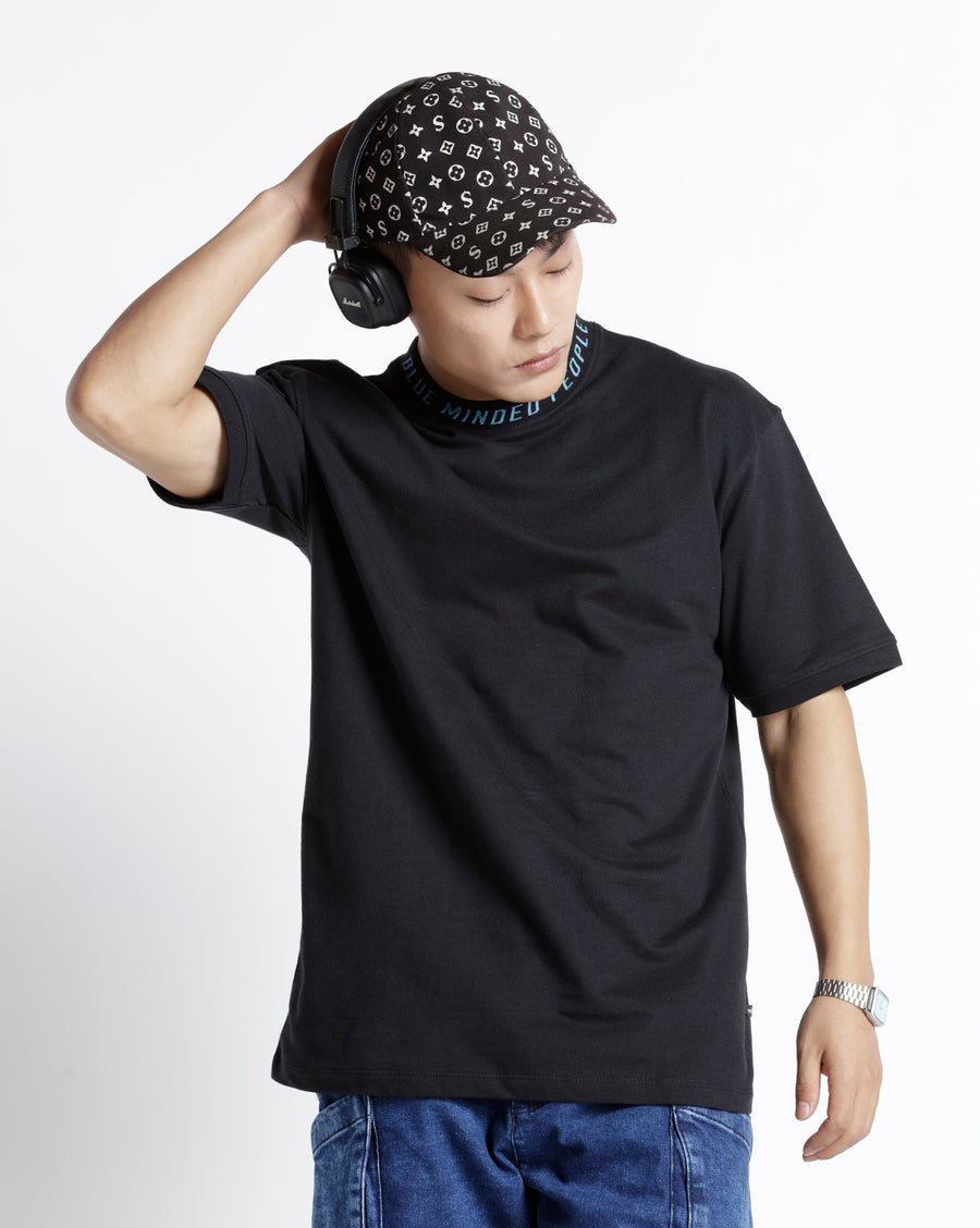 JET BLACK BOXY FIT COTTON T-SHIRT