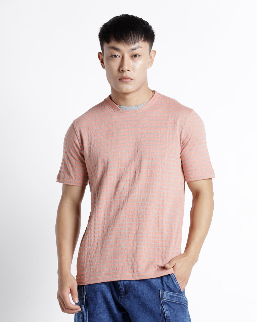 Rose/ Quarry Regular Fit Cotton T-Shirt