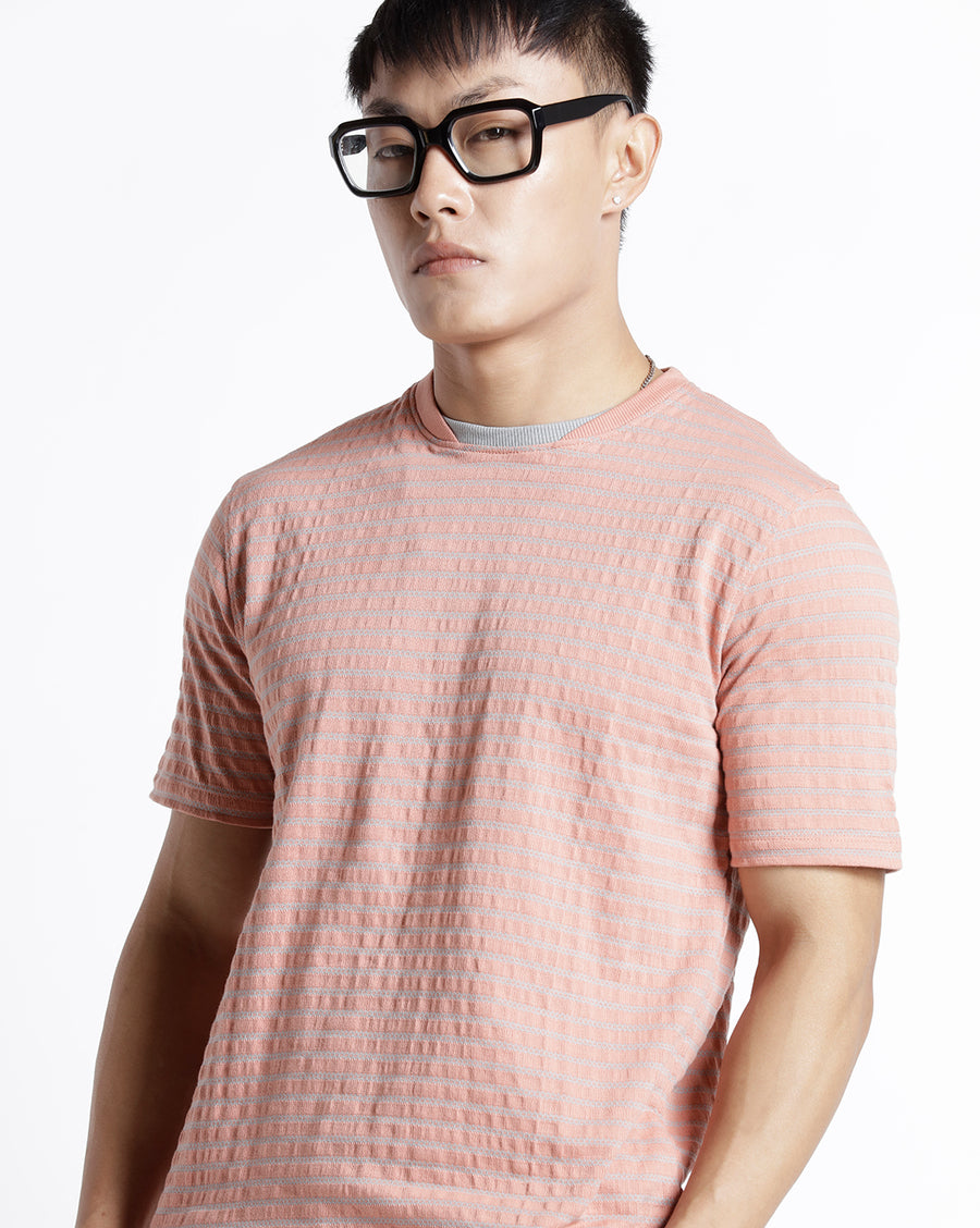 Rose/ Quarry Regular Fit Cotton T-Shirt