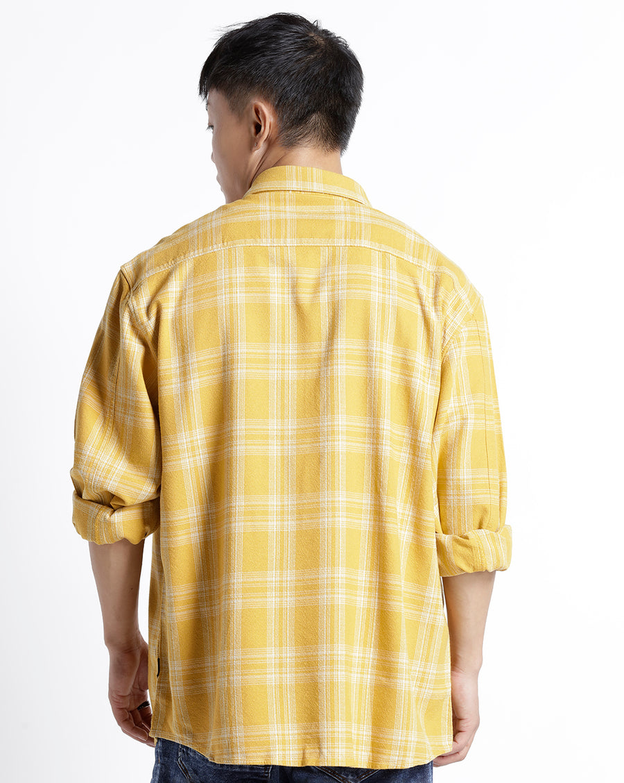 Voi Jeans Mens Honey Gold Regular Fit Shirt