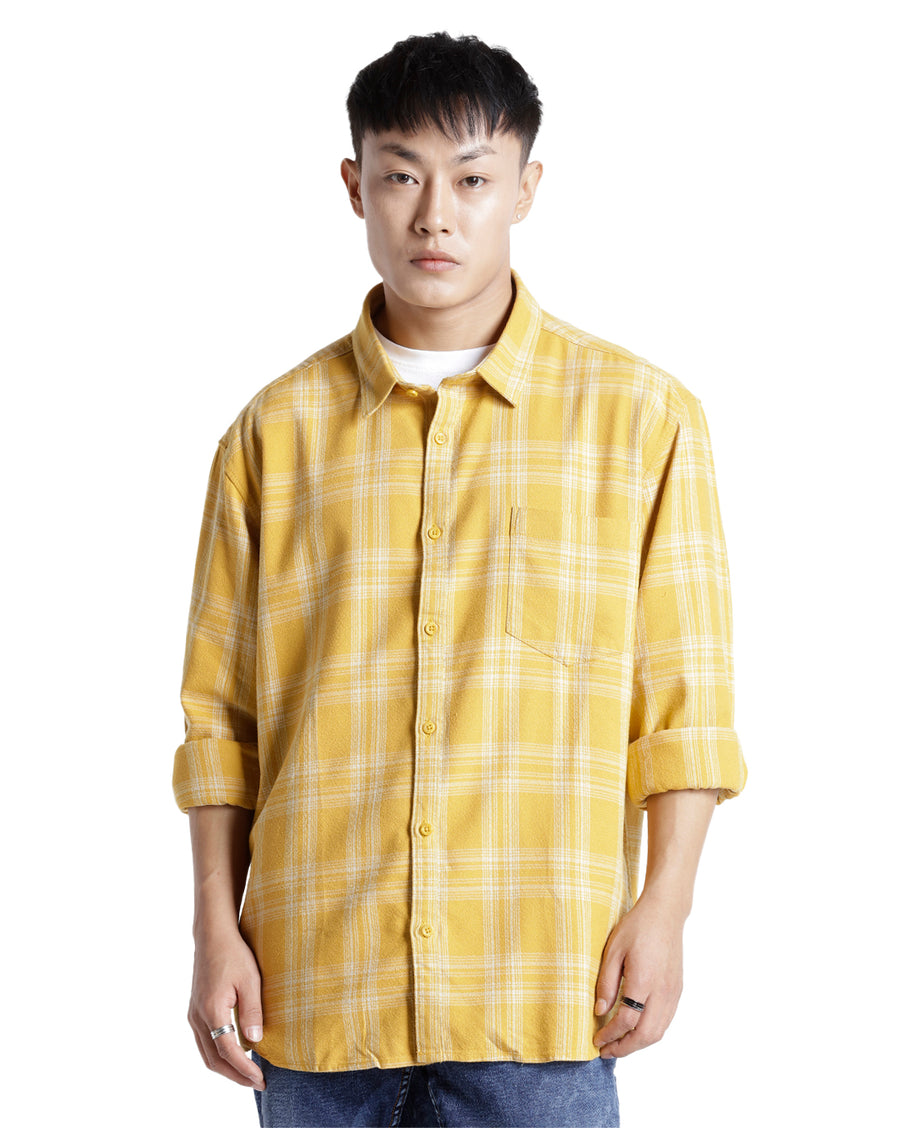 Voi Jeans Mens Honey Gold Regular Fit Shirt