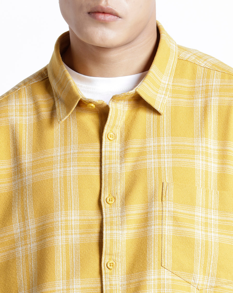 Voi Jeans Mens Honey Gold Regular Fit Shirt