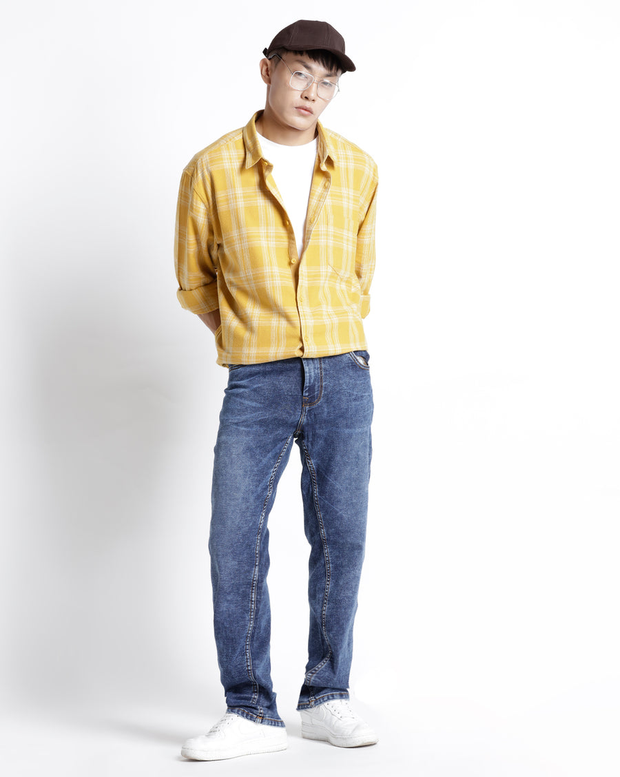 Voi Jeans Mens Honey Gold Regular Fit Shirt