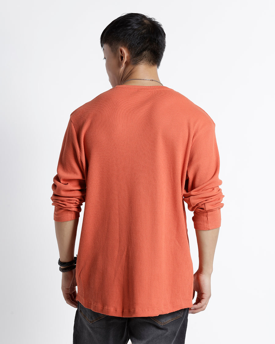 Men Waffle Regular Fit Casual T-Shirt