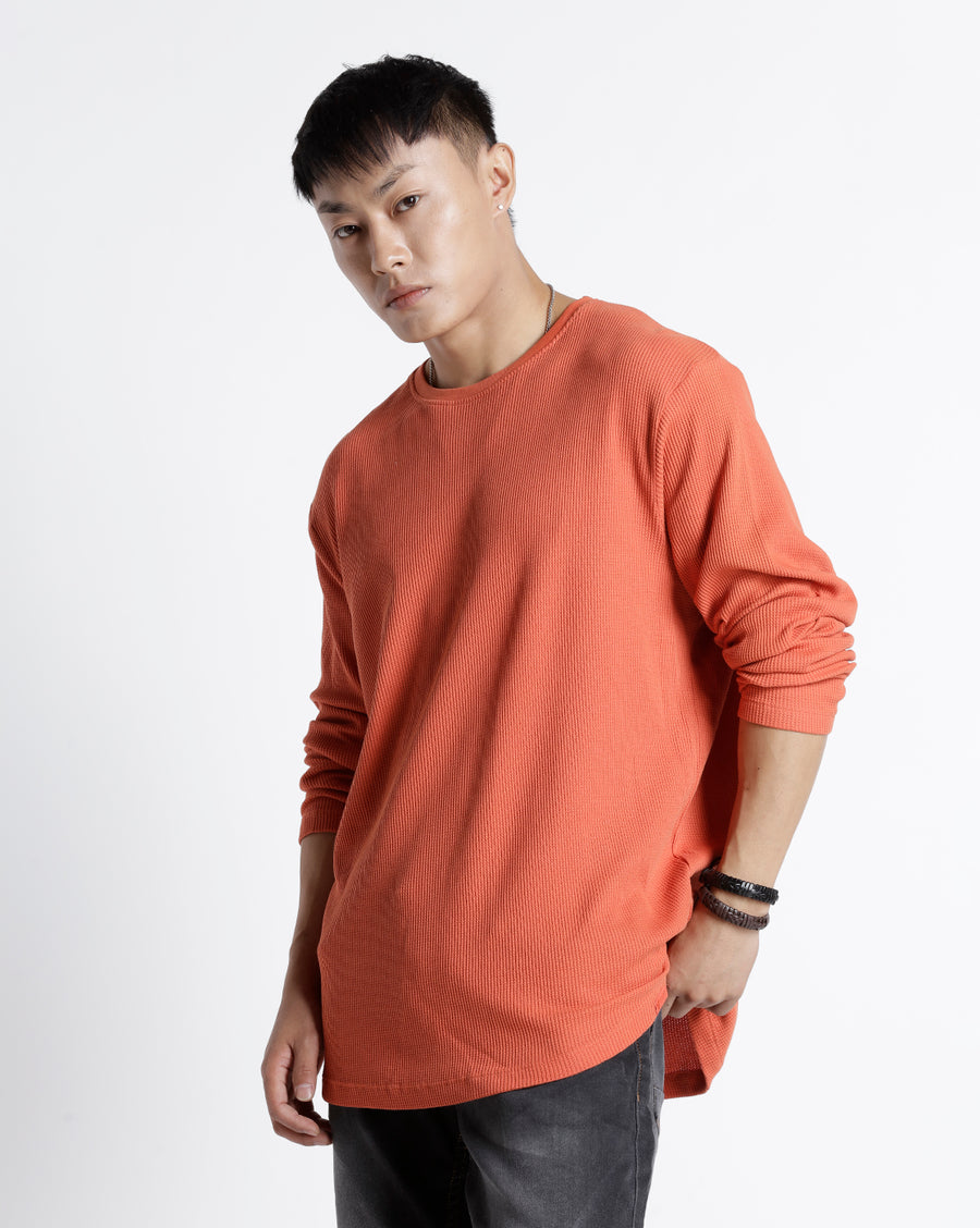 Men Waffle Regular Fit Casual T-Shirt