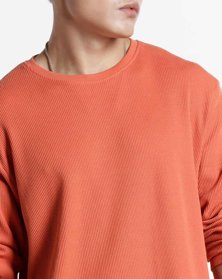 Men Waffle Regular Fit Casual T-Shirt