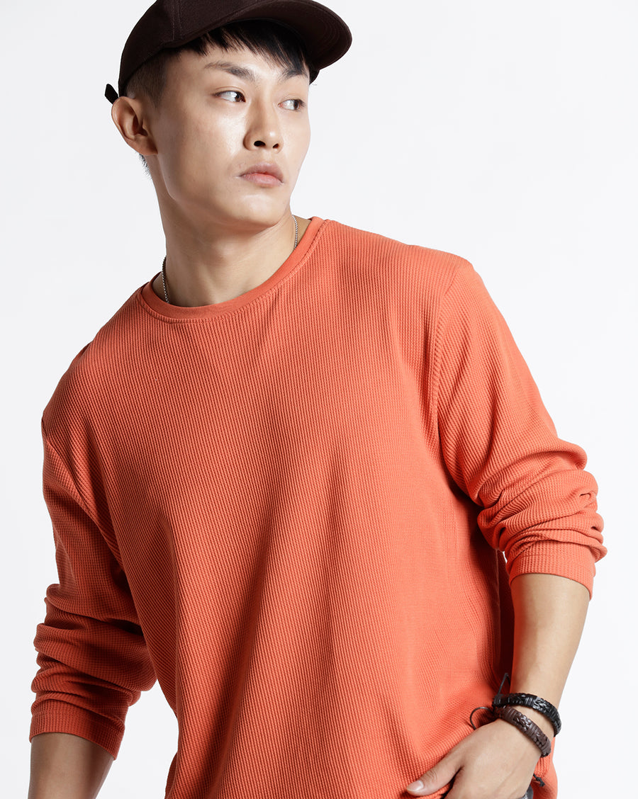 Men Waffle Regular Fit Casual T-Shirt