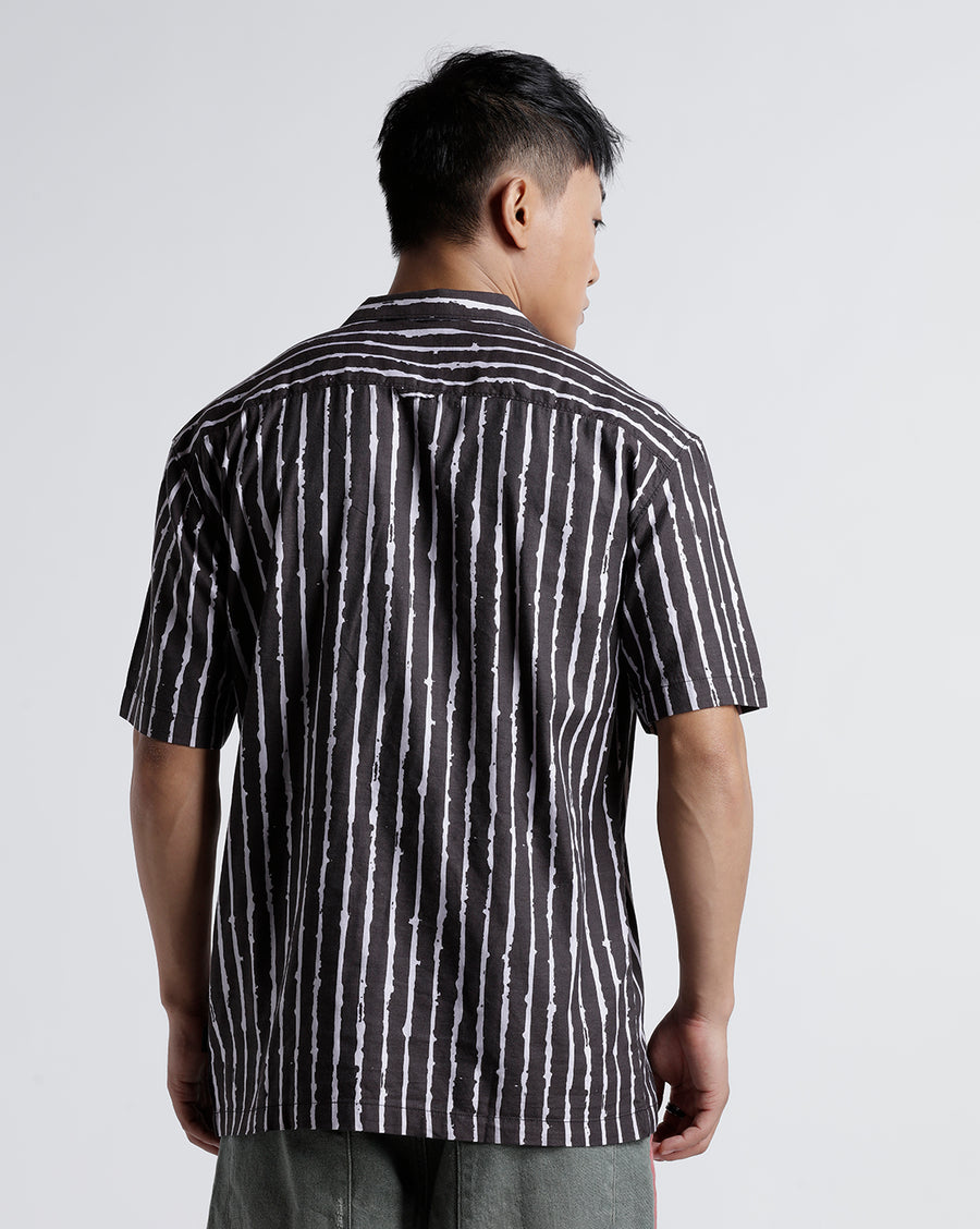 White Black Boxy Fit Shirt