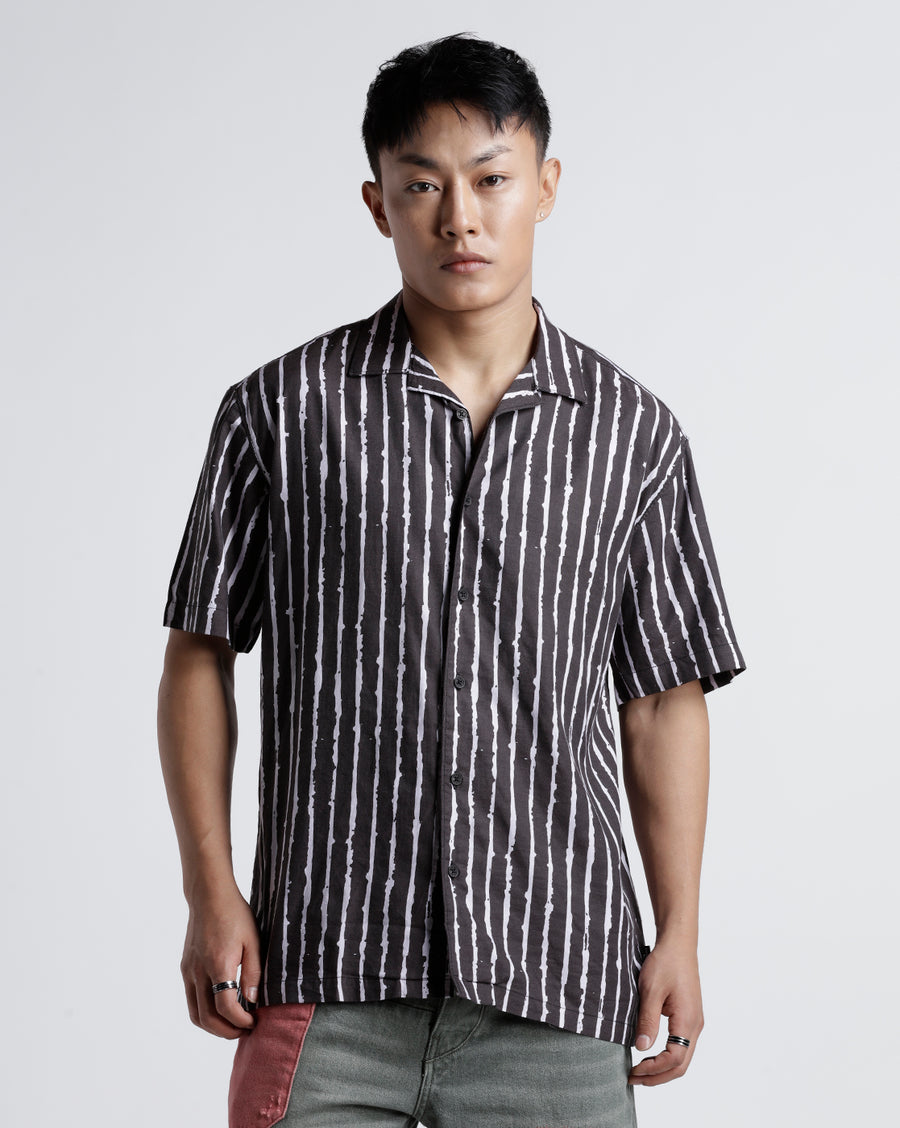 White Black Boxy Fit Shirt
