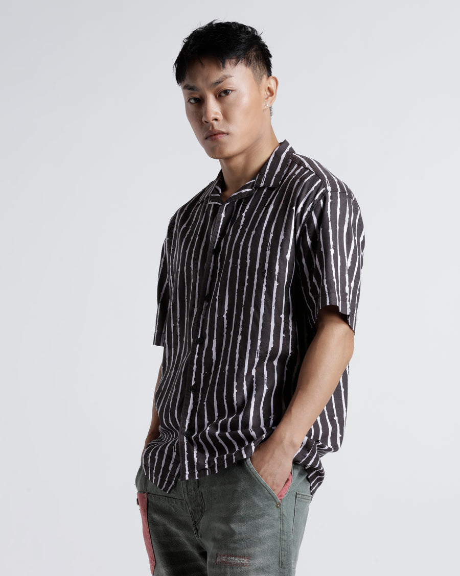 White Black Boxy Fit Shirt