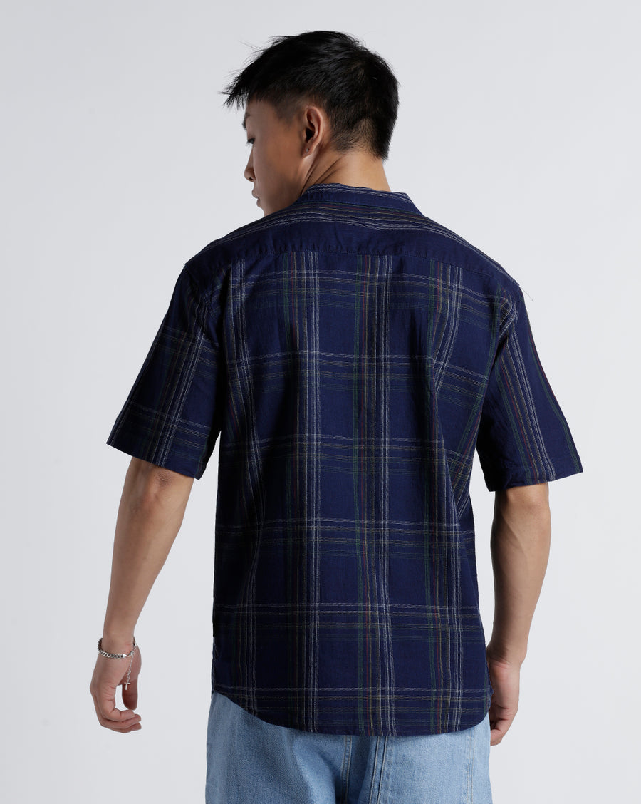 Indigo Checks & Stripe Regular Fit Shirt