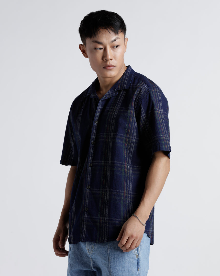Indigo Checks & Stripe Regular Fit Shirt