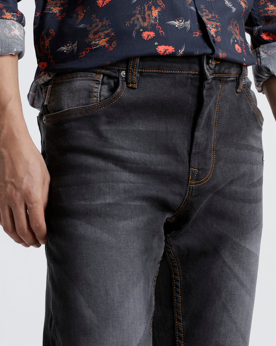 Dark Grey Track Skinny Fit Jeans
