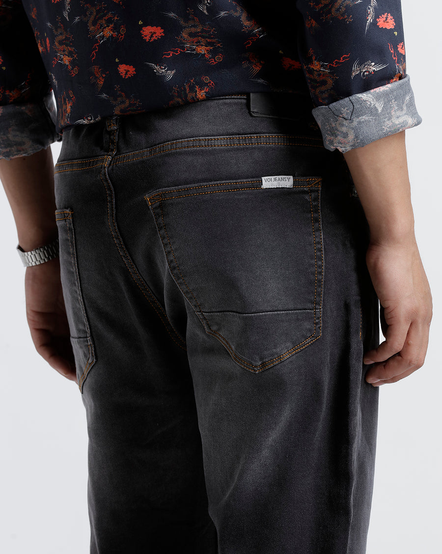 Dark Grey Track Skinny Fit Jeans