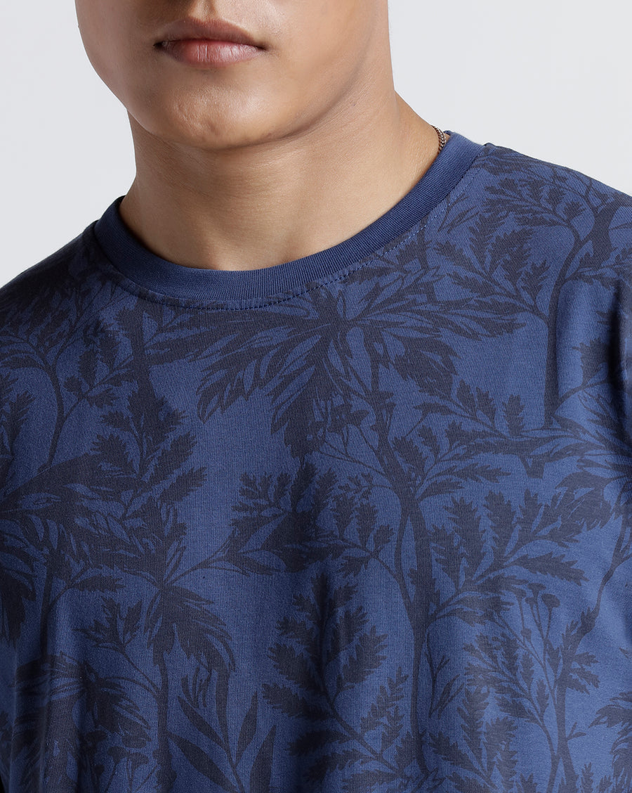Men Printed Regular Fit Casual T-Shirt