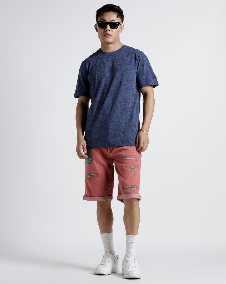 Men Printed Regular Fit Casual T-Shirt