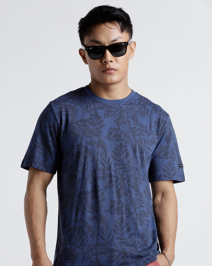 Men Printed Regular Fit Casual T-Shirt