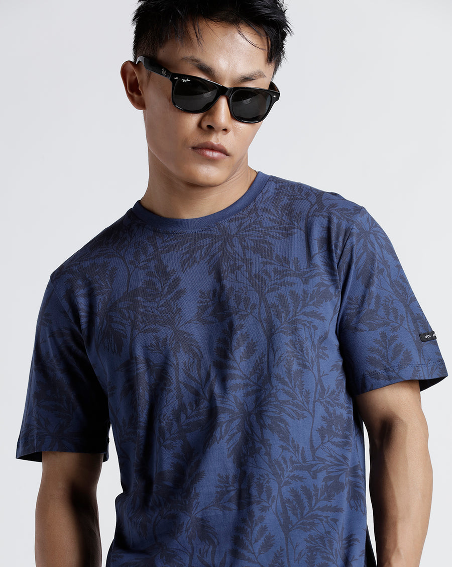 Men Printed Regular Fit Casual T-Shirt
