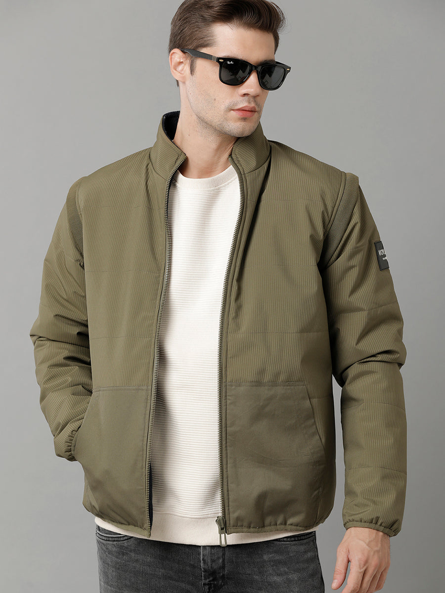 Men Solid Regular Fit  Casual Jacket