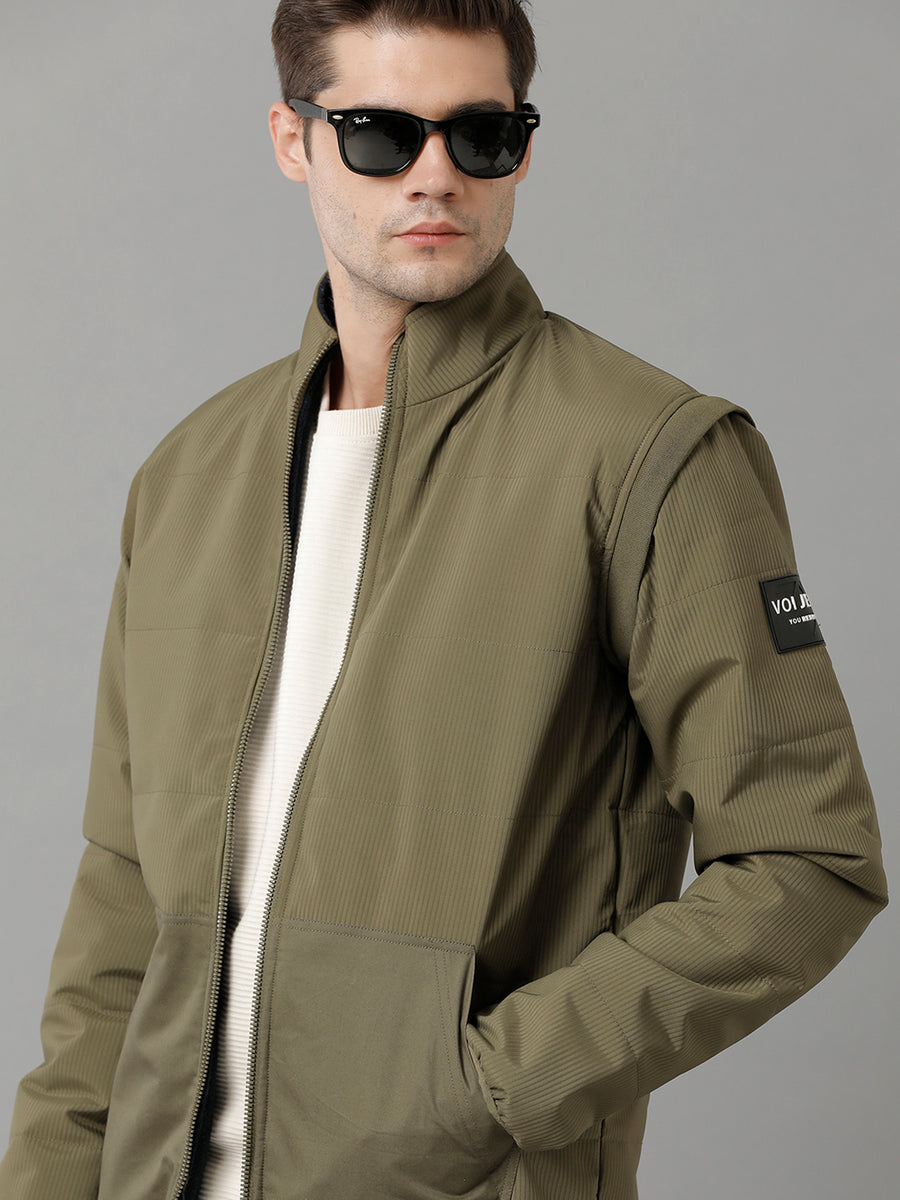 Men Solid Regular Fit  Casual Jacket