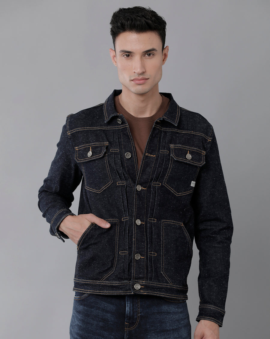 Men Solid Regular Fit Casual Jacket