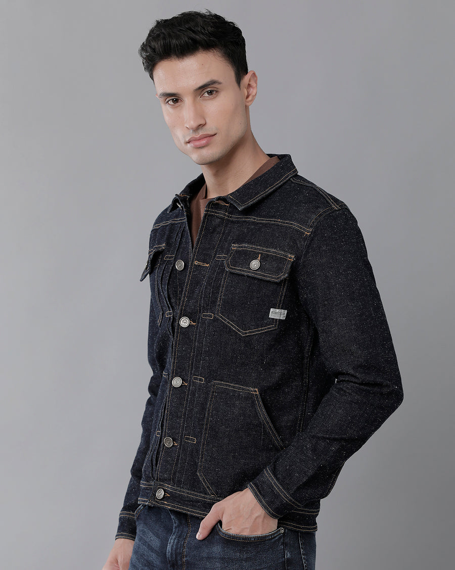 Men Solid Regular Fit Casual Jacket