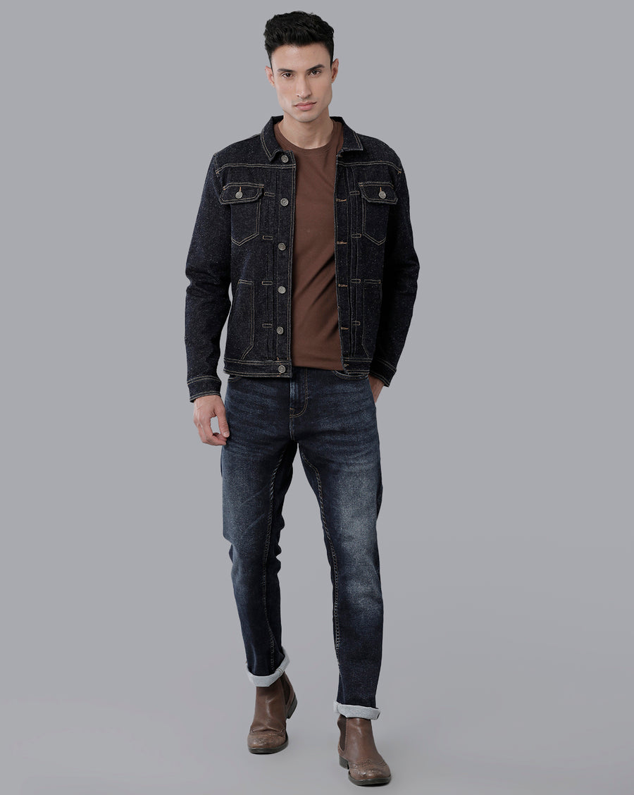 Men Solid Regular Fit Casual Jacket