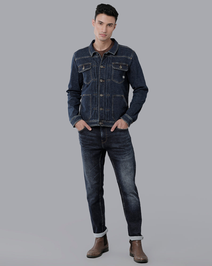 Men Solid Regular Fit Casual Jacket