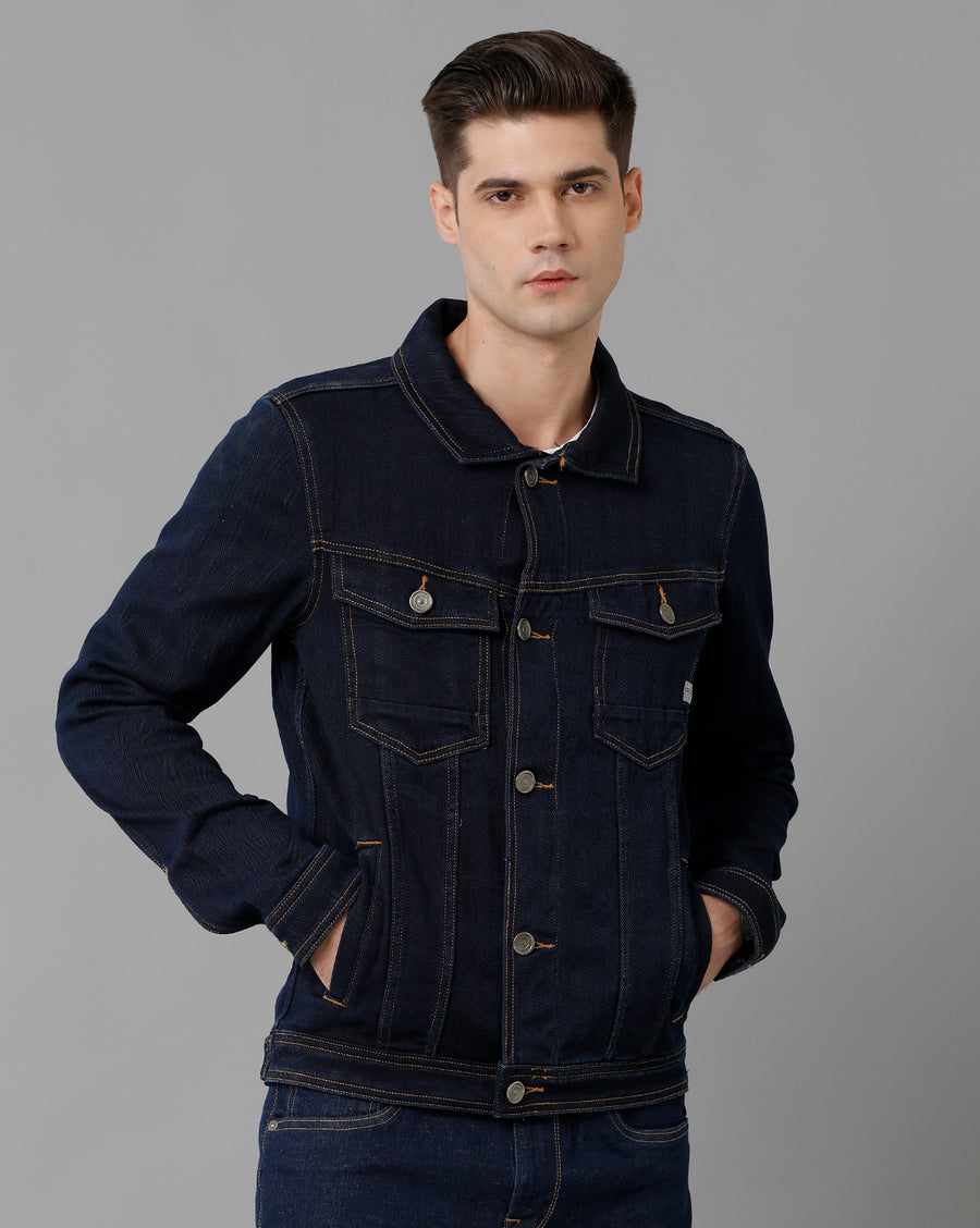 Dark Blue Regular Fit Jacket