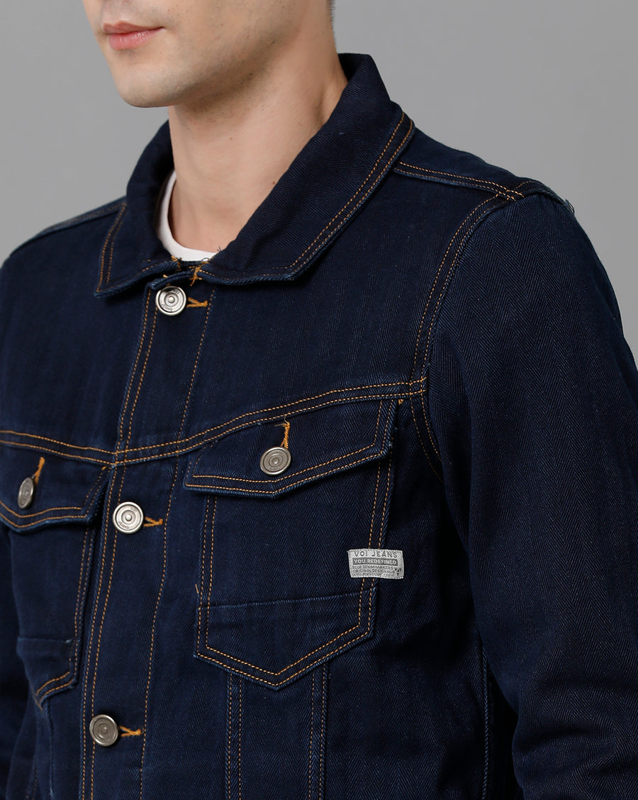 Dark Blue Regular Fit Jacket