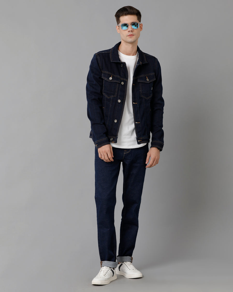 Dark Blue Regular Fit Jacket