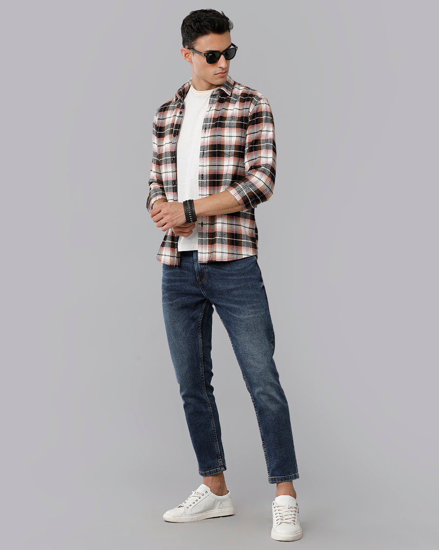 INDIGO TRACK CROPPED SKINNY FIT JEANS