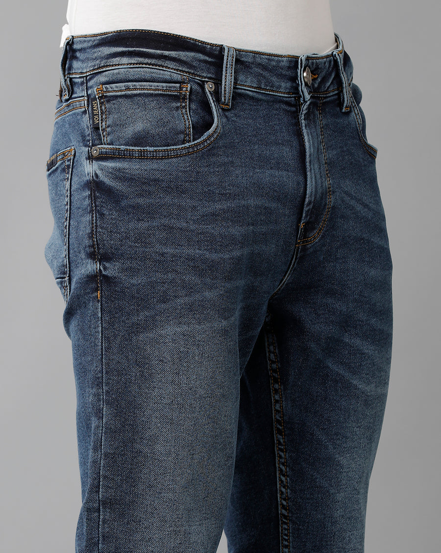 INDIGO TRACK CROPPED SKINNY FIT JEANS